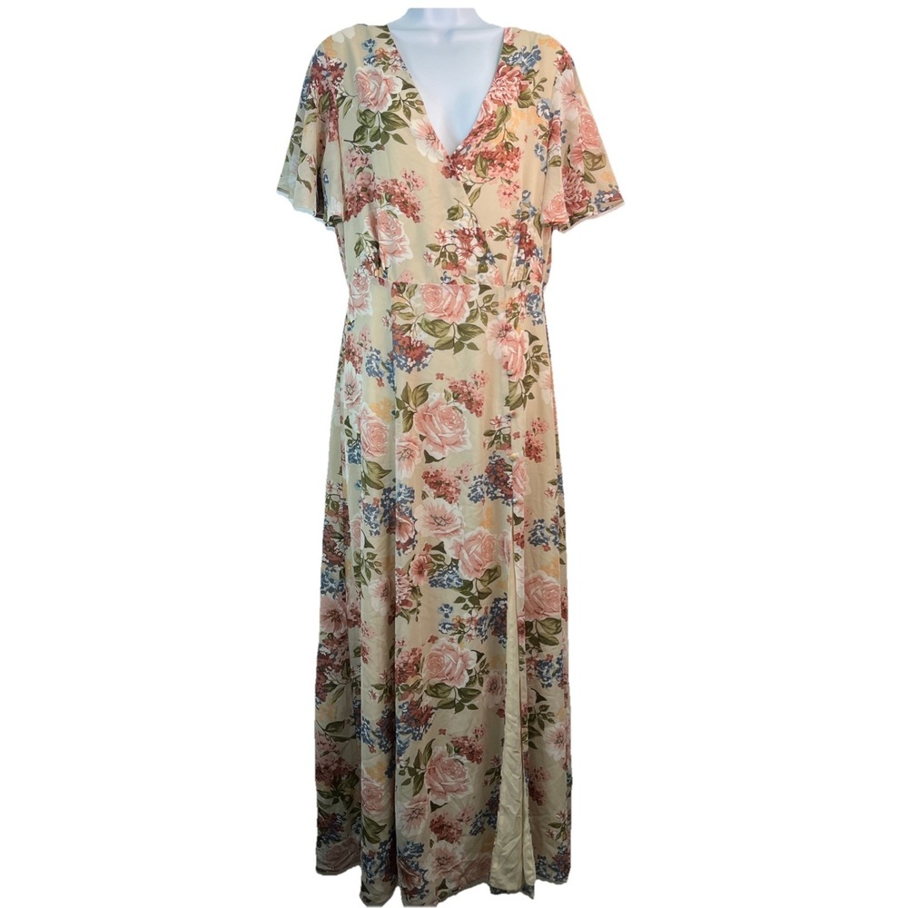 Sugarlips M Maxi Dress‎ Floral Mother Of The Bride Flutter Sleeve Boho Victorian